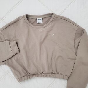 COPY - Gymshark Cropped Sweatshirt Tan Size S